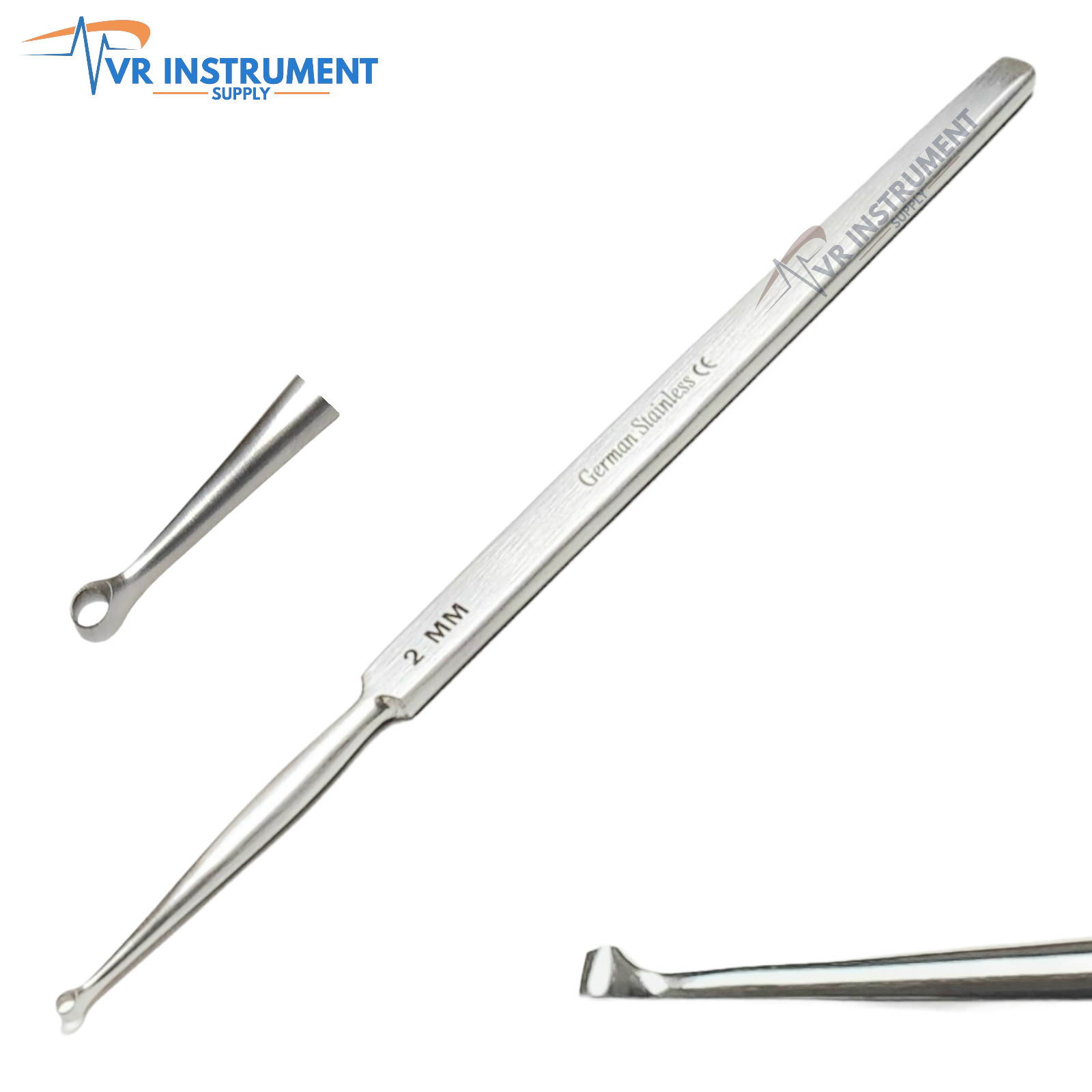 ENT Dermatology Fox Dermal Curettes 2 mm Surgical MedicaI Instruments 5.5″