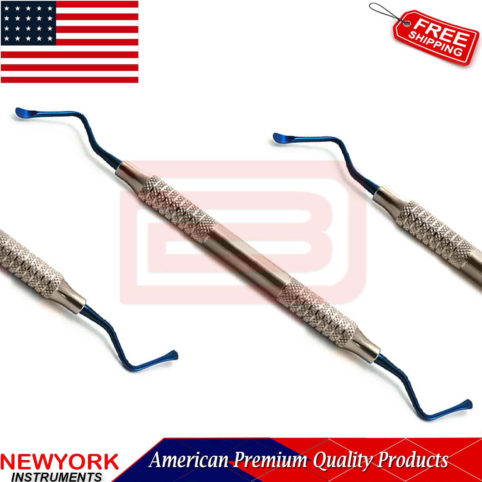 Dental Surgical Cyst Removal Lucas Bone Curette Titanium Blue Tip Periodontal