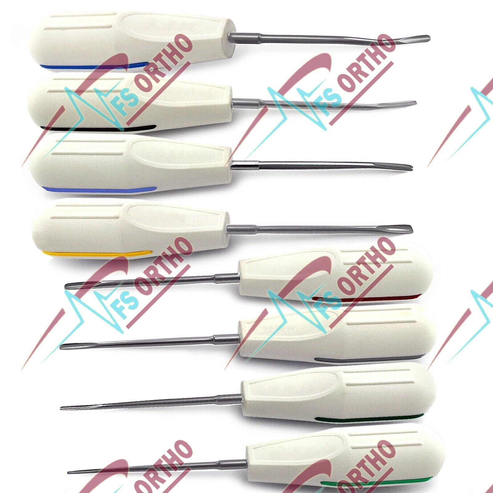 Set Of 8 Luxating Root Elevators Oral Surgery Tooth Dental Instruments