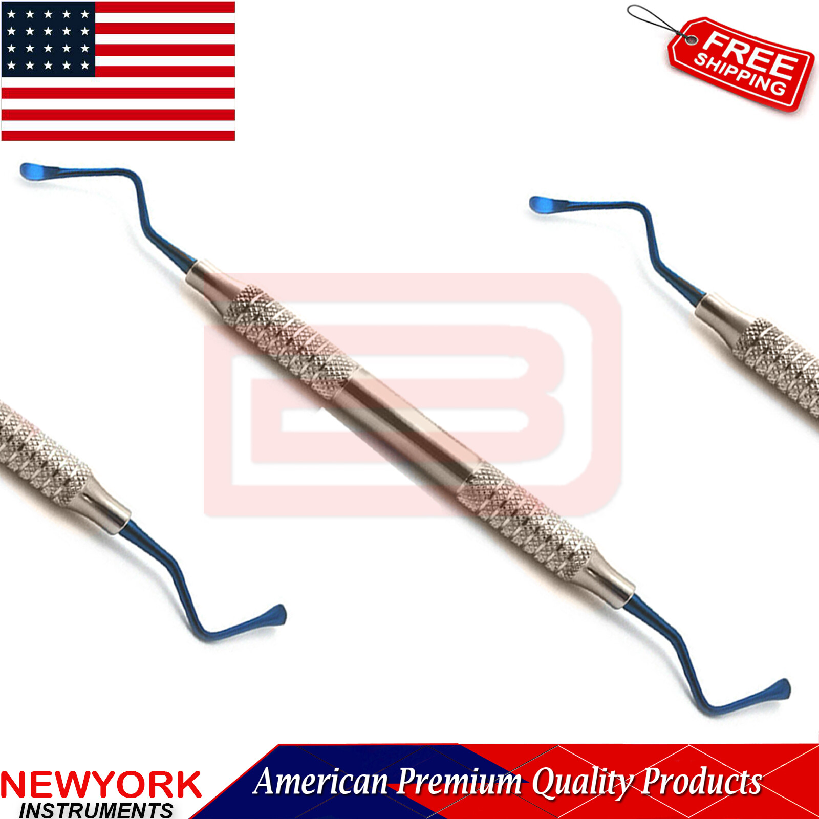 Dental Surgical Cyst Removal Lucas Bone Curette Titanium Blue Tip Periodontal