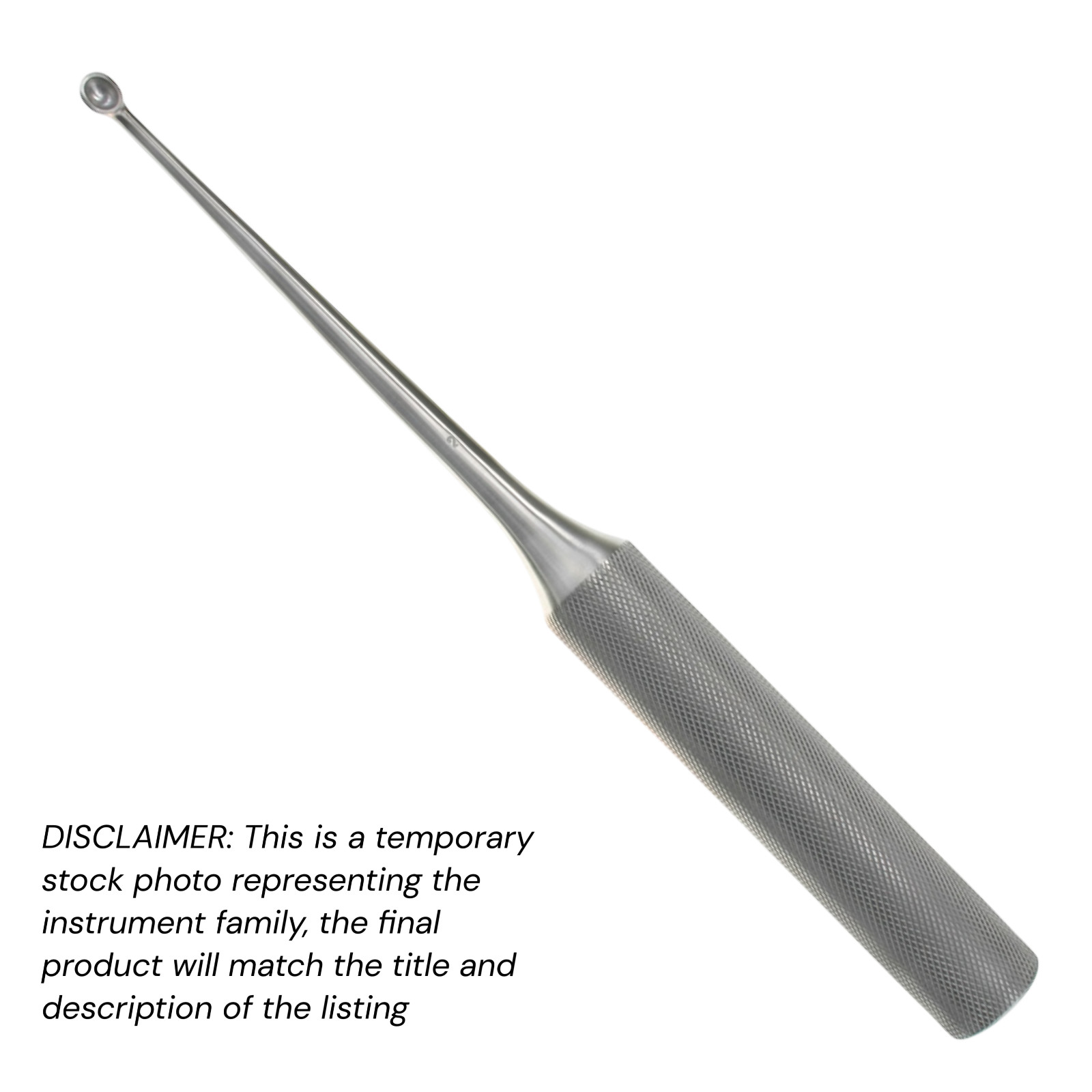 Set of 3 Spinal Curettes, Straight, Oval Cup, 10″, Sz: 5 (9×13 mm), Economy