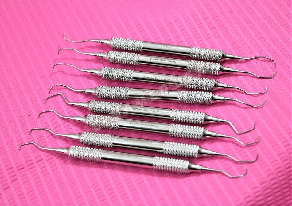 8 ea Premium German PERIODONTAL HOLLOW GRACEY CURETTE SET SURGICAL INSTRUMENTS
