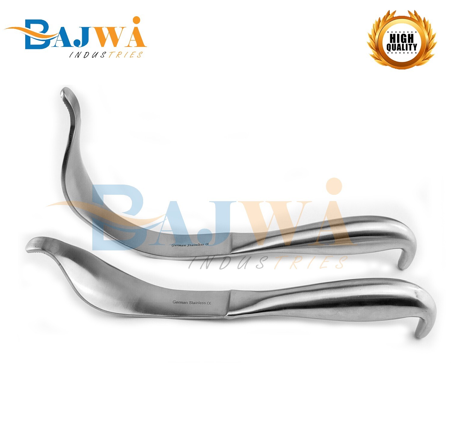 2 Cobra Retractor Serrated Tip Orthopedic Instruments Stainless Steel