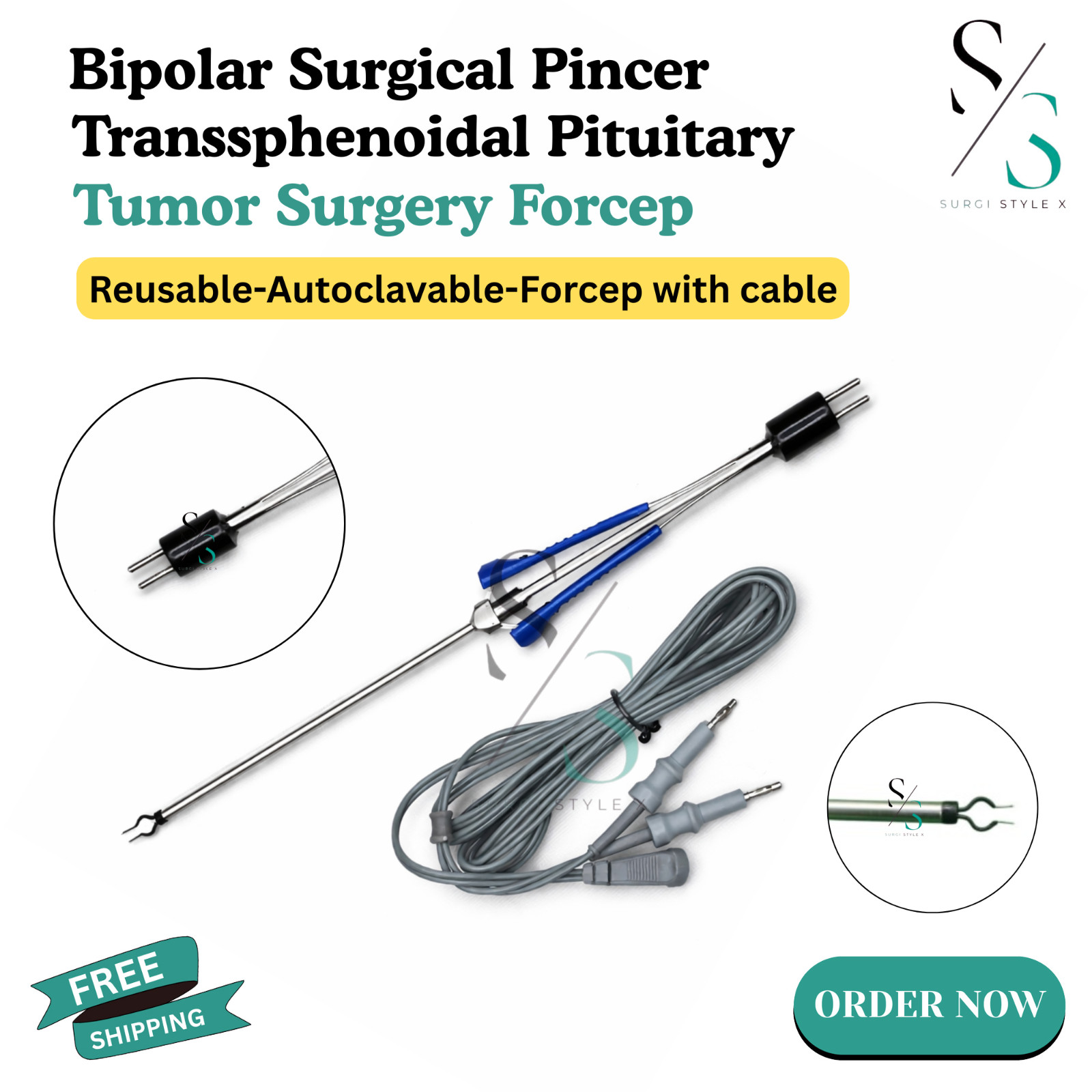 Bipolar Surgical Pincer Transsphenoidal Pituitary Tumor Removal Surgery Reusable