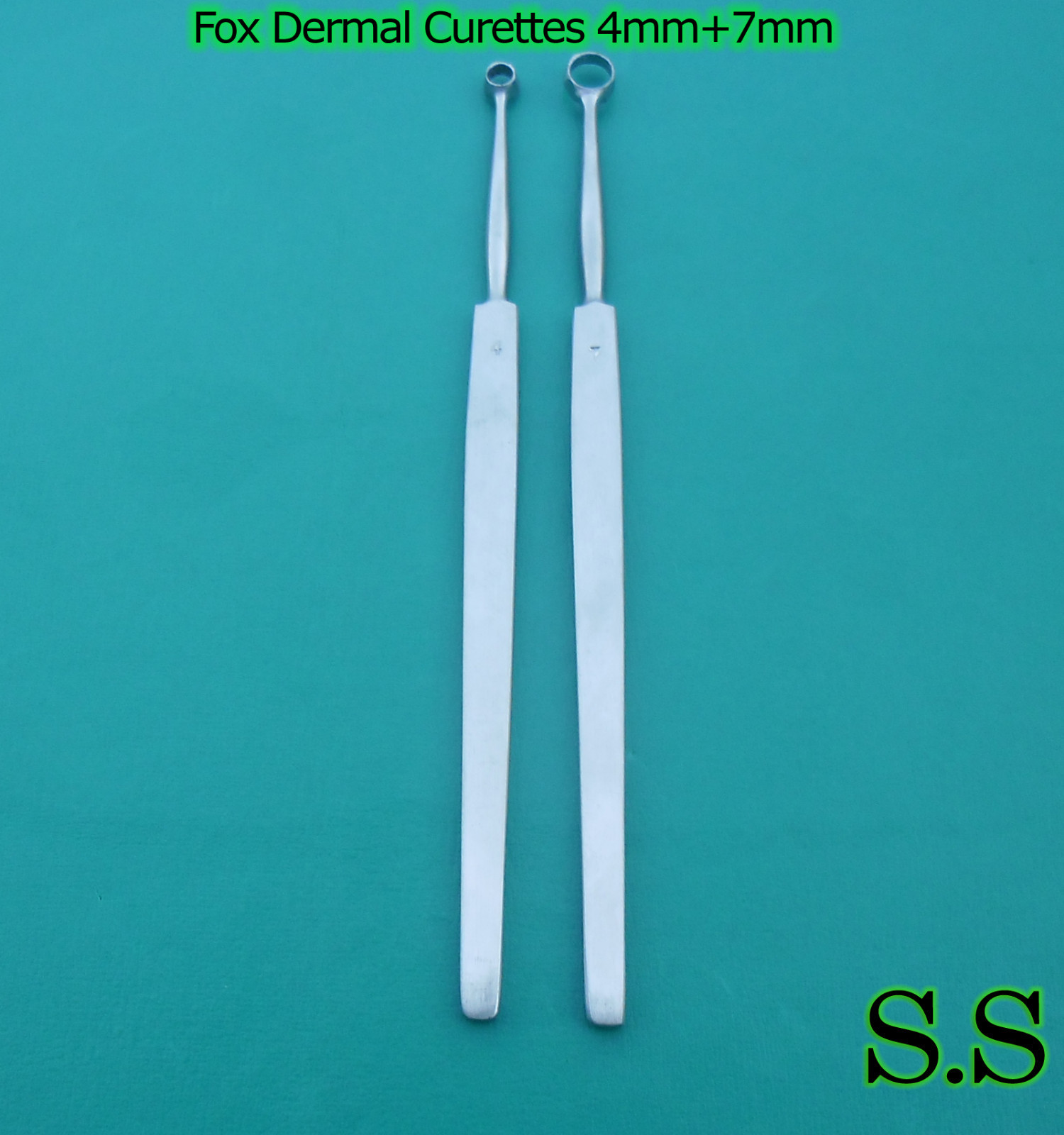 Fox Dermal Curettes 4mm+7mm Surgical Dermatology Instruments