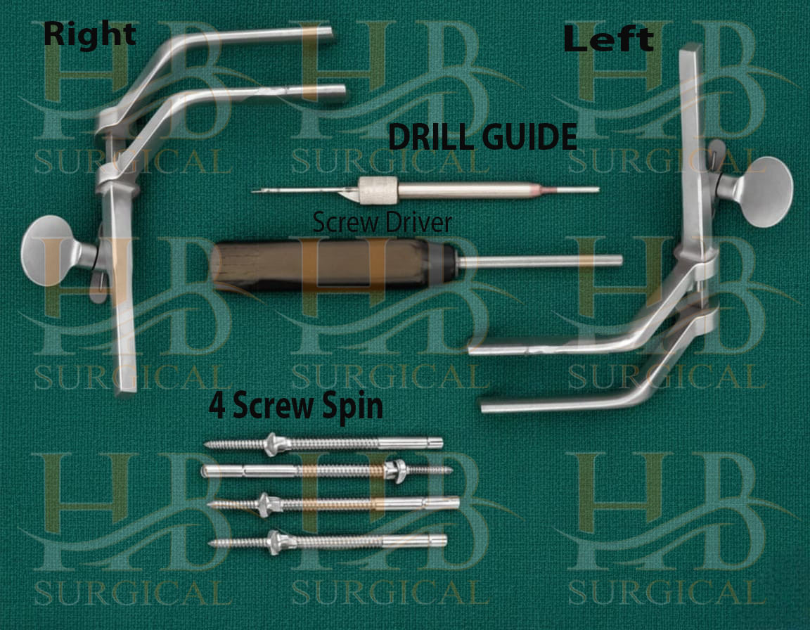 Caspar Cervical Distractor Left & Right Set Screws Pins Screw Driver Drill Guid