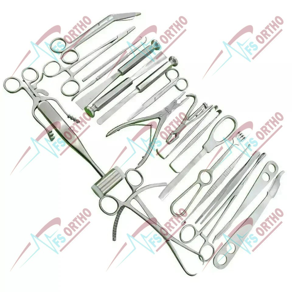 Basic Major Orthopedic Surgical Stainless Steel Instruments Set of 22 pcs