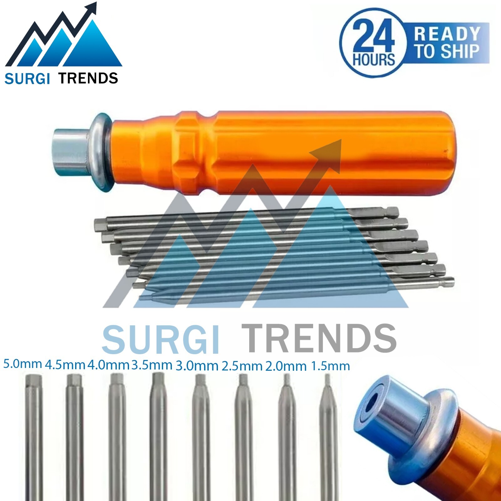 Orthopedic Bone Screwdriver Set With Quick Coupling Handle Surgical Instruments