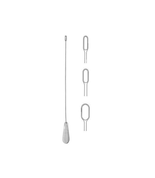 Mayo Common Duct Scoop, 10.5″, Silver Plated, 4mm, Malleable Shaft, Size: Small