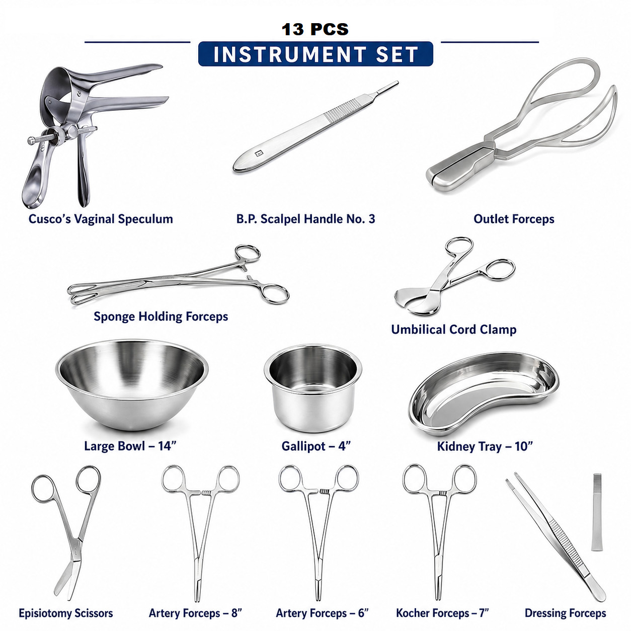 13 PCS Instrument Set Training Educational Laboratory Surgical Instruments Kit
