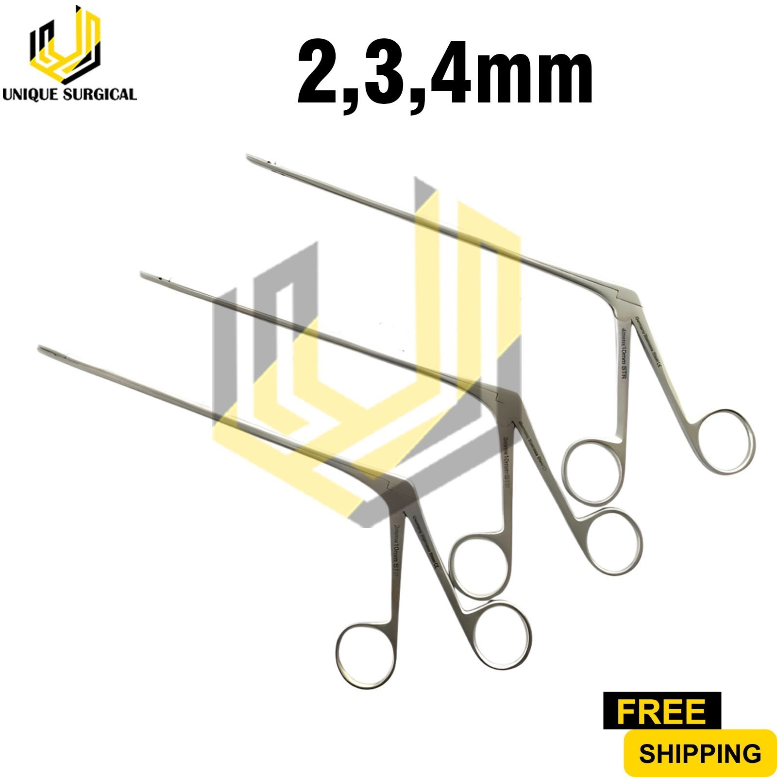 Laminectomy Rongeurs 7» STR 2,3 & 4mm Set of 3 Pcs Spine Orthopedic Instruments