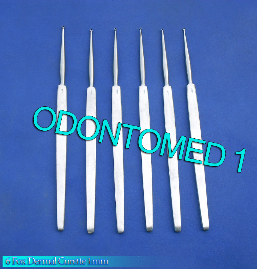 6 Fox Dermal Curette 1mm Surgical Dermatology Instruments