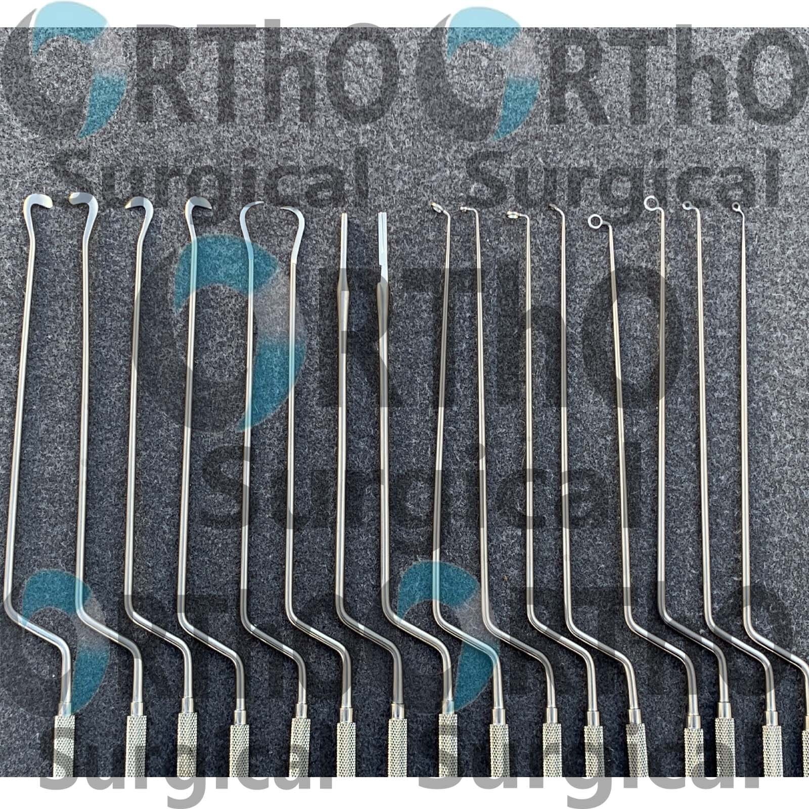 Hardy Pituitary Neuro Curettes Set Of 16 Transsphenoidal Surgical Instruments