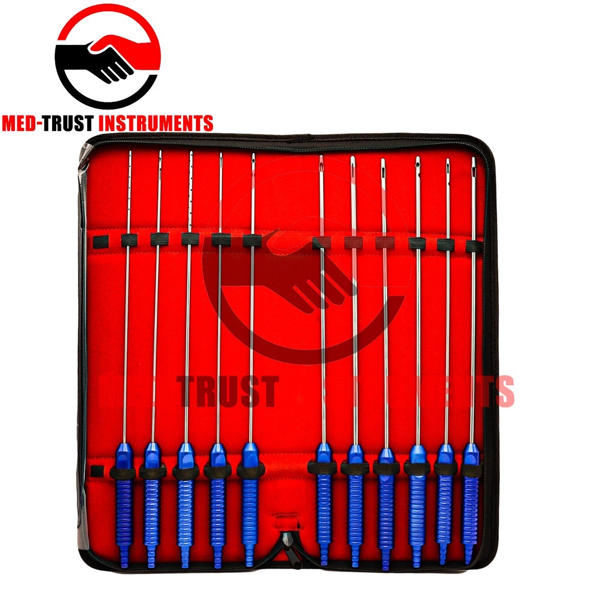 11 Pcs Liposuction Cannulas Fixed Handle Fat Transfer Cosmetic Surgery Kit Set