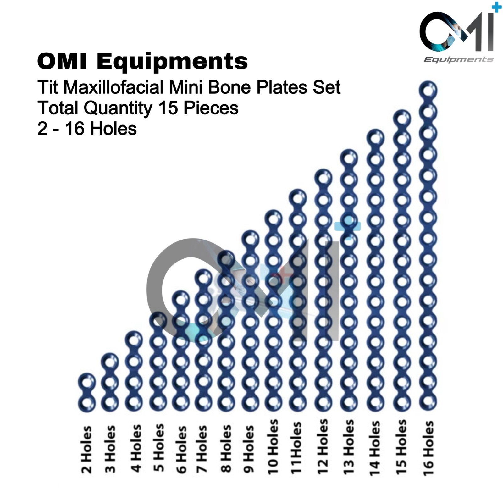 Tit Maxillofacial Mini Bone Implant Plate Continuous Hole Plates 2 – 16 Holes