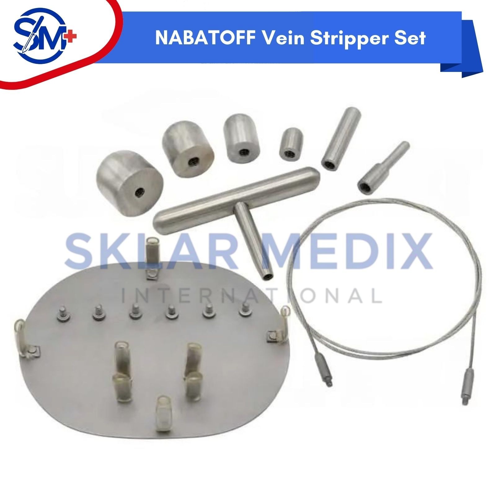NABATOFF Vein Stripper Set Medical Surgical Instruments Stainless German Grade