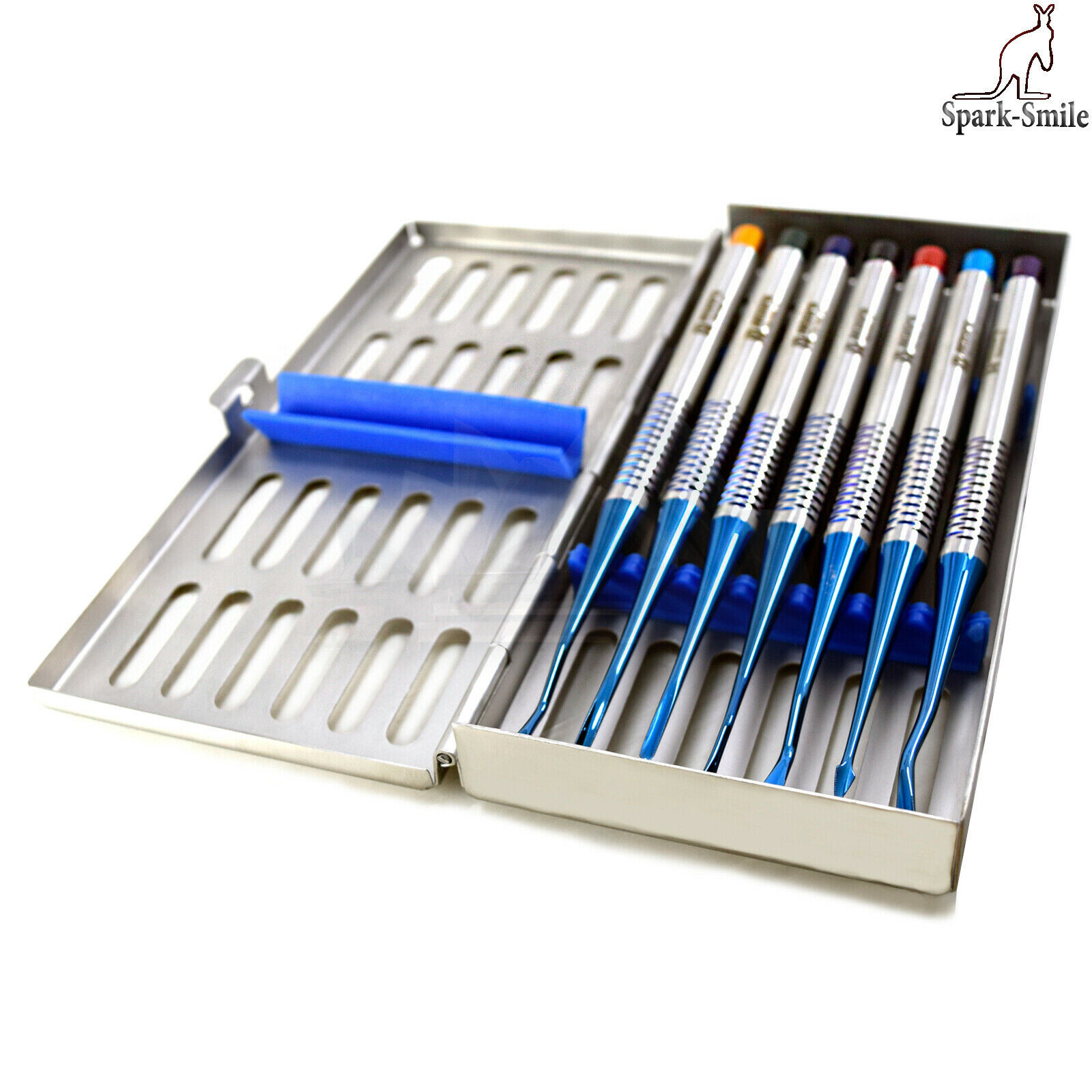 Tooth Extraction Loosening Dental Elevators PDL Blue Coated With 7pcs Cassette