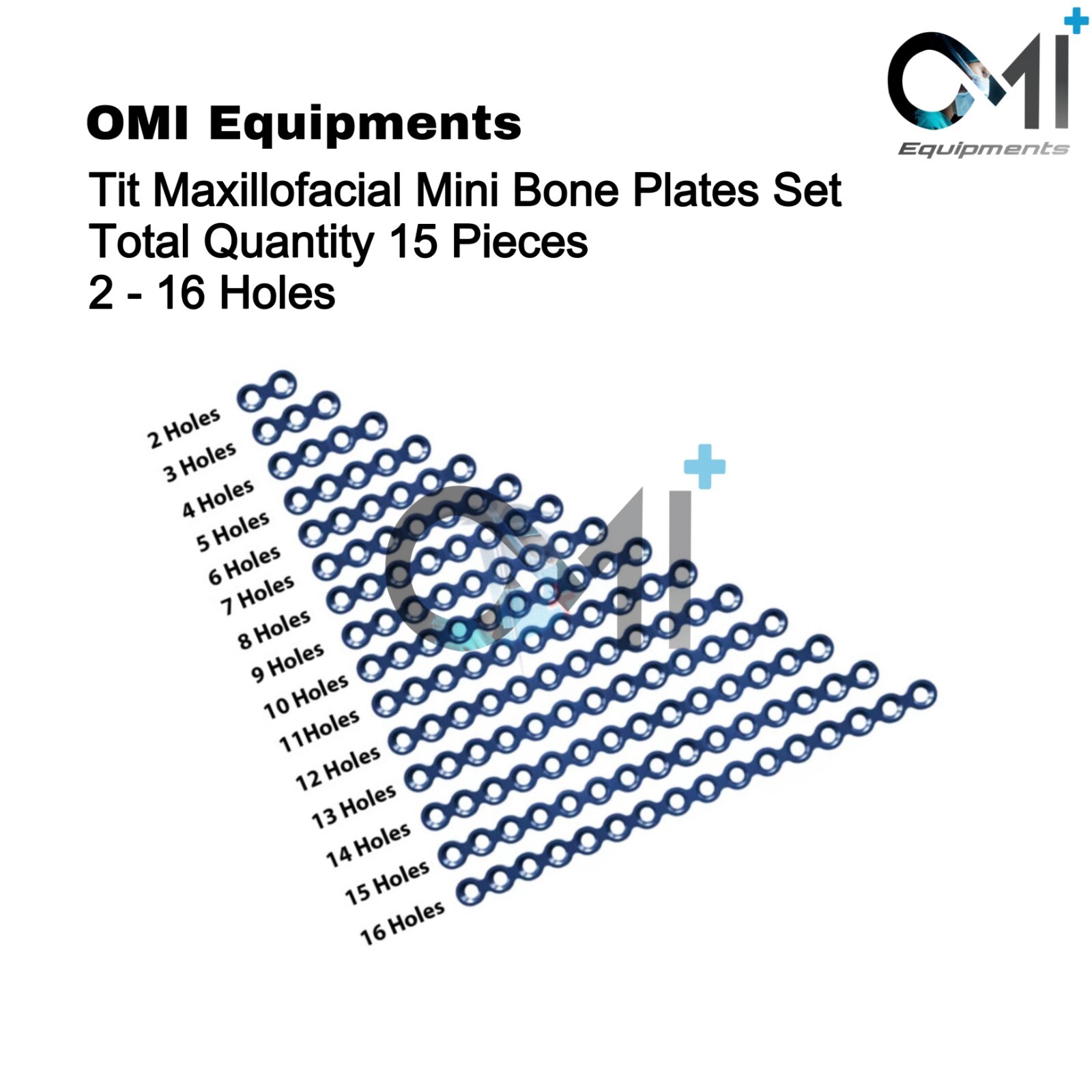 Tit Maxillofacial Mini Bone Implant Plate Continuous Hole Plates 2 – 16 Holes
