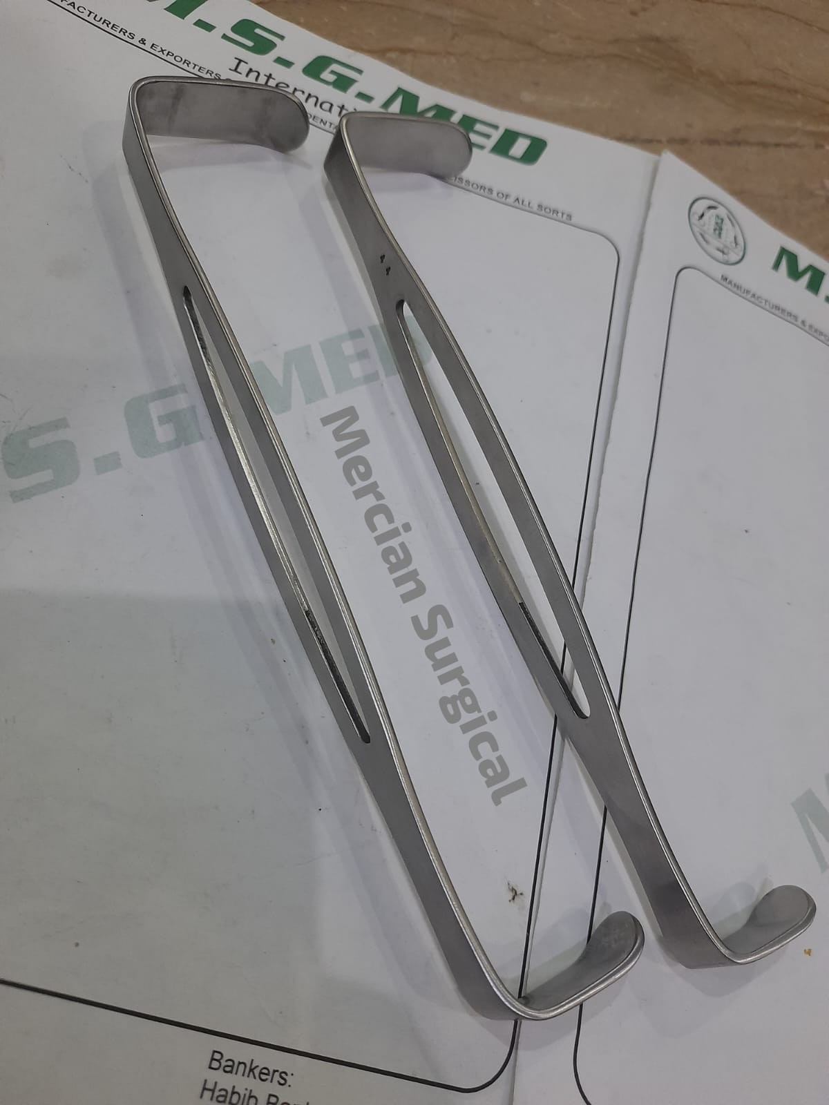 Surgical Parker-Langenbeck (US Army) Retractors Double Ended 22cm Stainless 2PCS