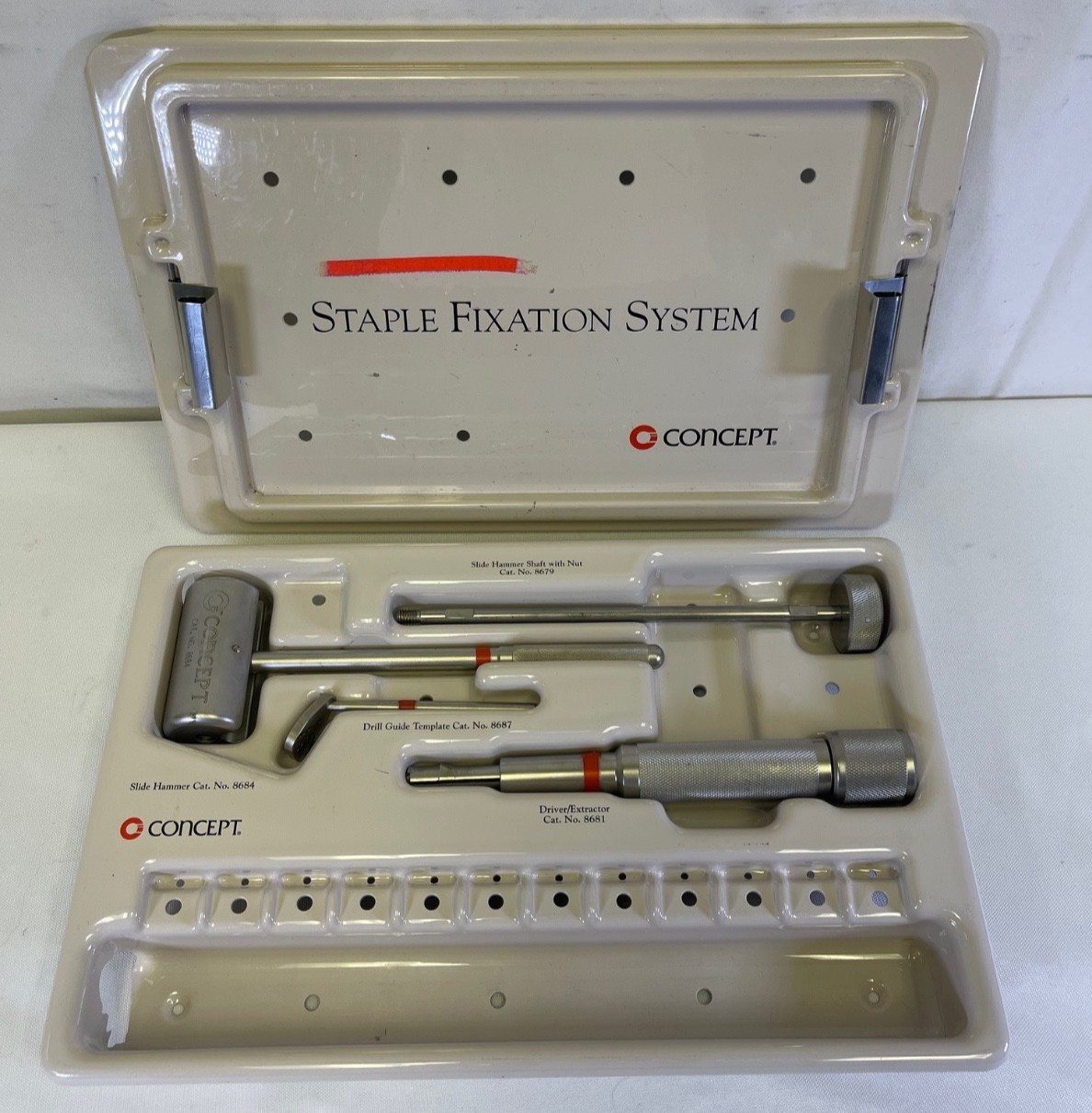 Concept Staple Fixation System w/ Sterilization Case Orthopedics Trauma