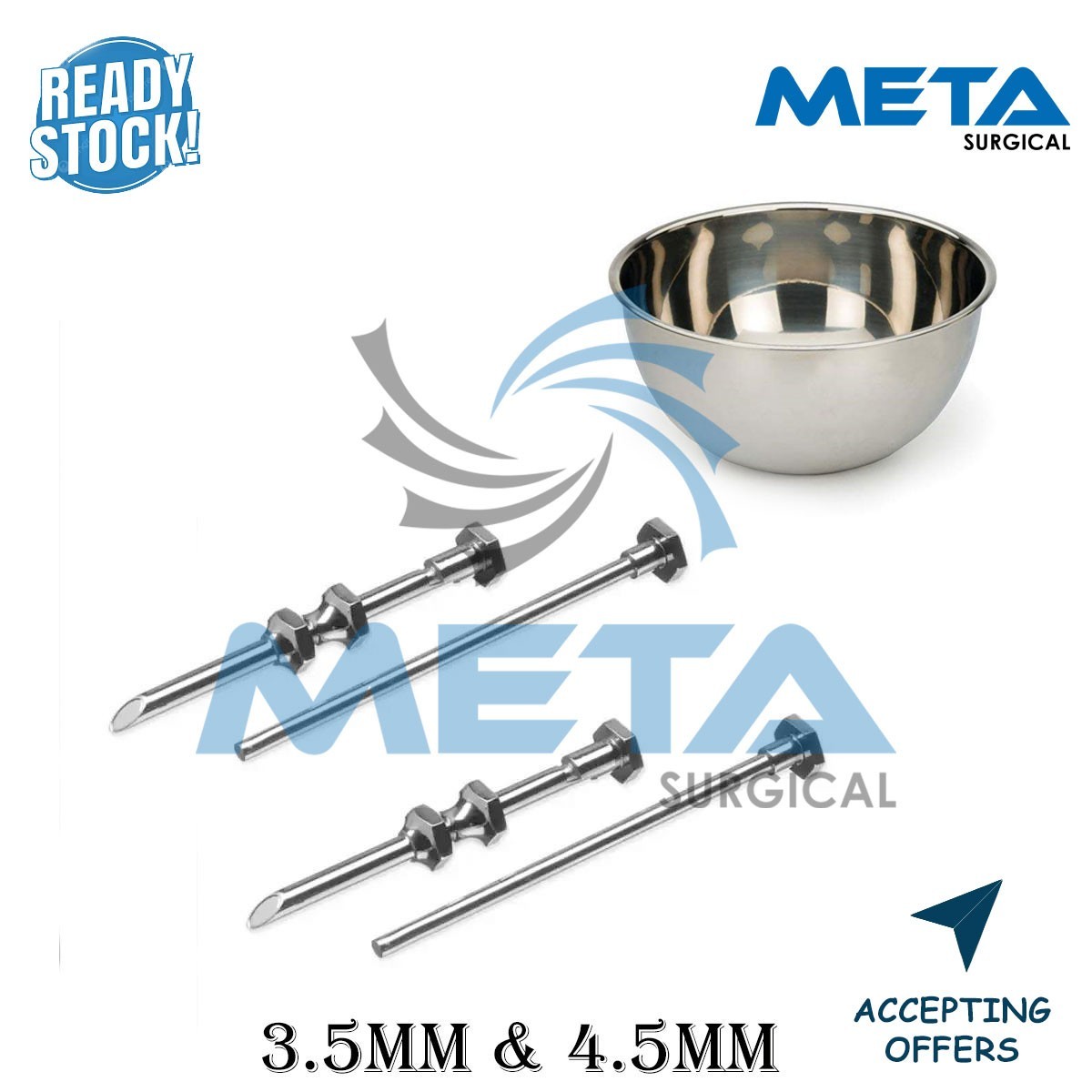 HRT Trocar 3.5mm and 4.5mm 2 Sets Hormone Replacement Pellet Insertion Kit