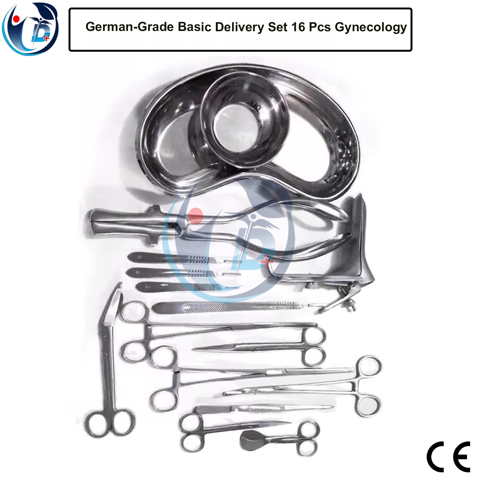 Basic Delivery Set 16 Pcs Gynecology Surgical Instrument Kit German-Grade