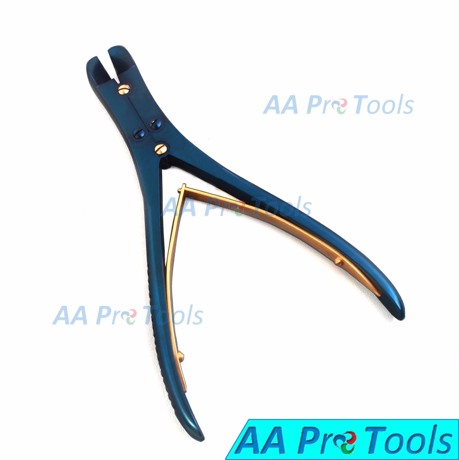 AAPRO T/C Pin & Wire Cutter 8″ Angled Blue Coated & Gold Spring Orthopedic Inst