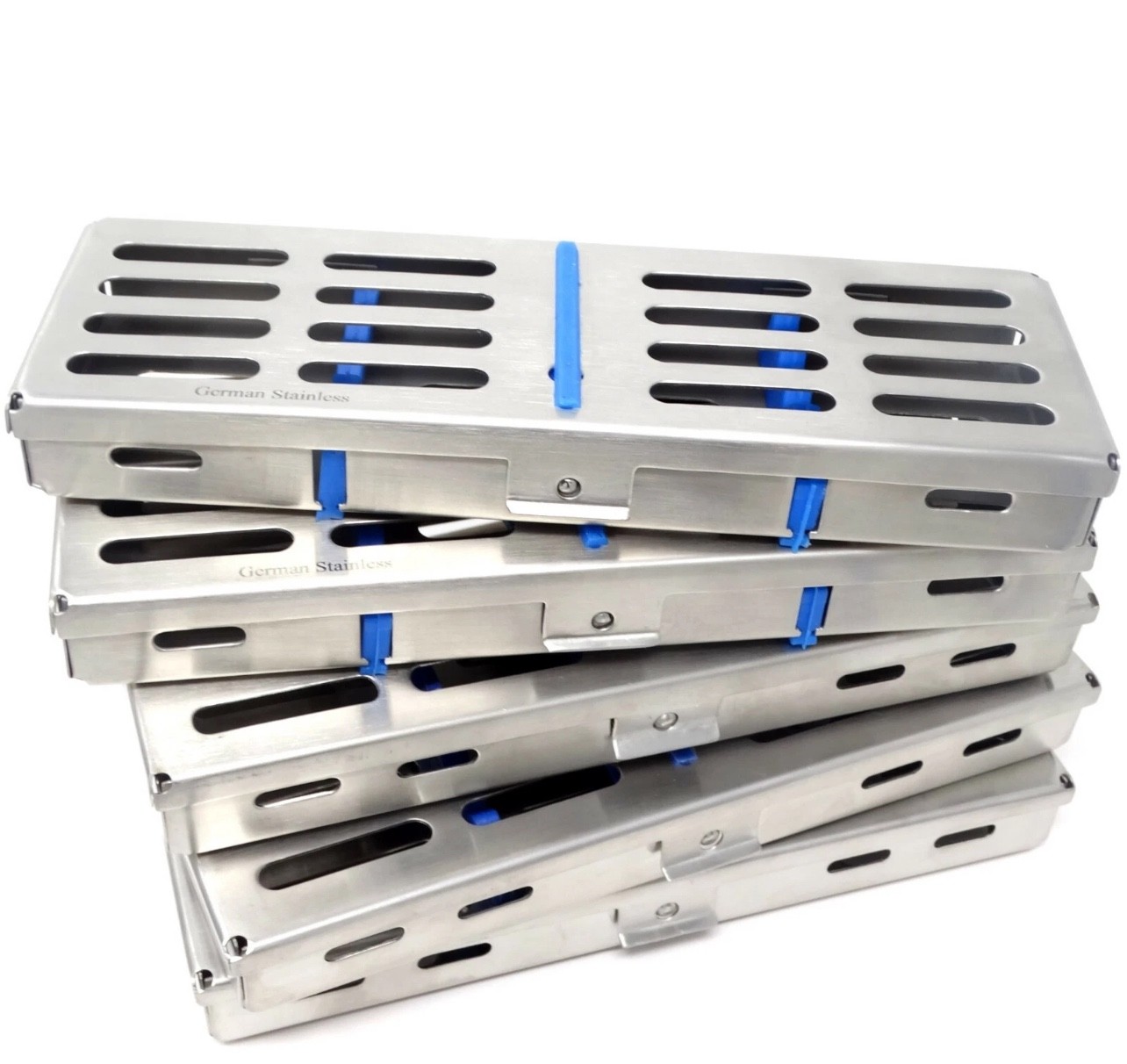 5 x Dental Sterilization Cassette Rack Tray Box For 5 Dental Surgical Instrument