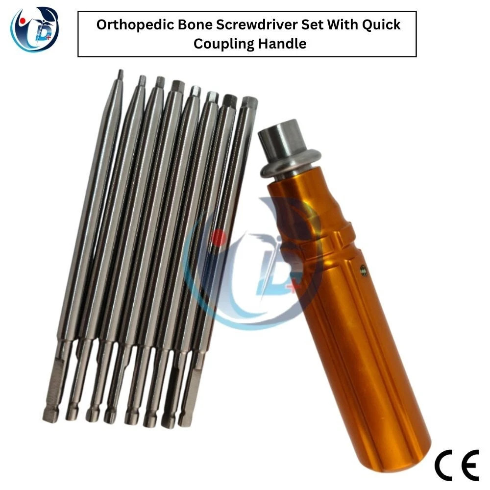 Orthopedic Bone Screwdriver Set With Quick Coupling Handle Surgical Instruments