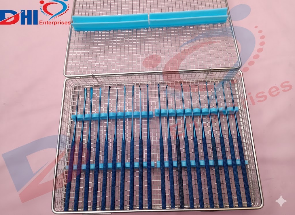 Rhoton micro dissector expanded 20 Pcs Set Plasma coating Titanium steel case,DH