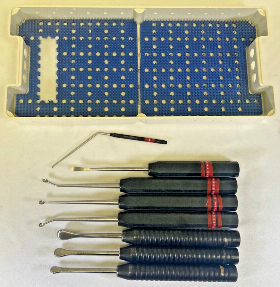 Set of 8 ODEV Codman Straight & Angled Lumbar Cobb Curettes Elevators Retractor