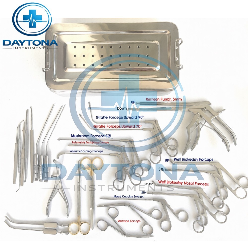 FESS Instruments Set Endoscopic Sinus Surgery ENT With Sterilization Box A+