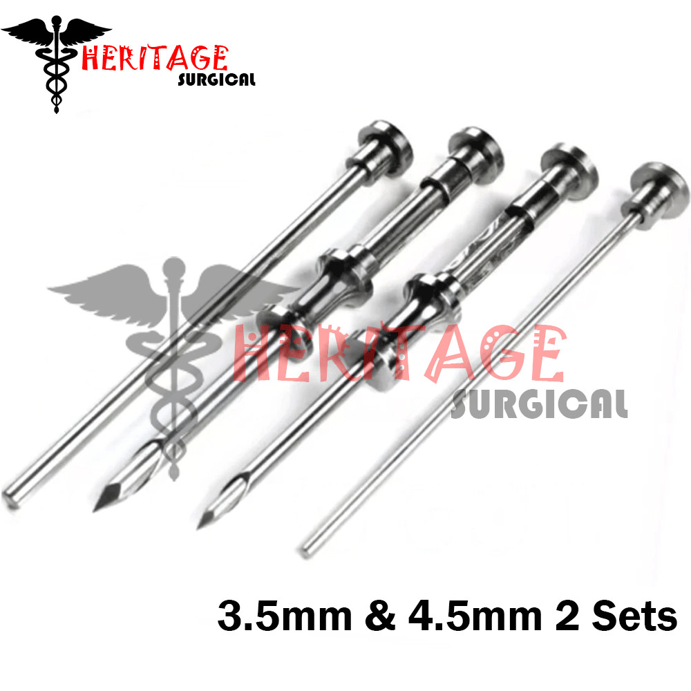 German HRT Trocar 3.5mm and 4.5mm 2Sets Hormone Replacement Pellet Insertion Kit