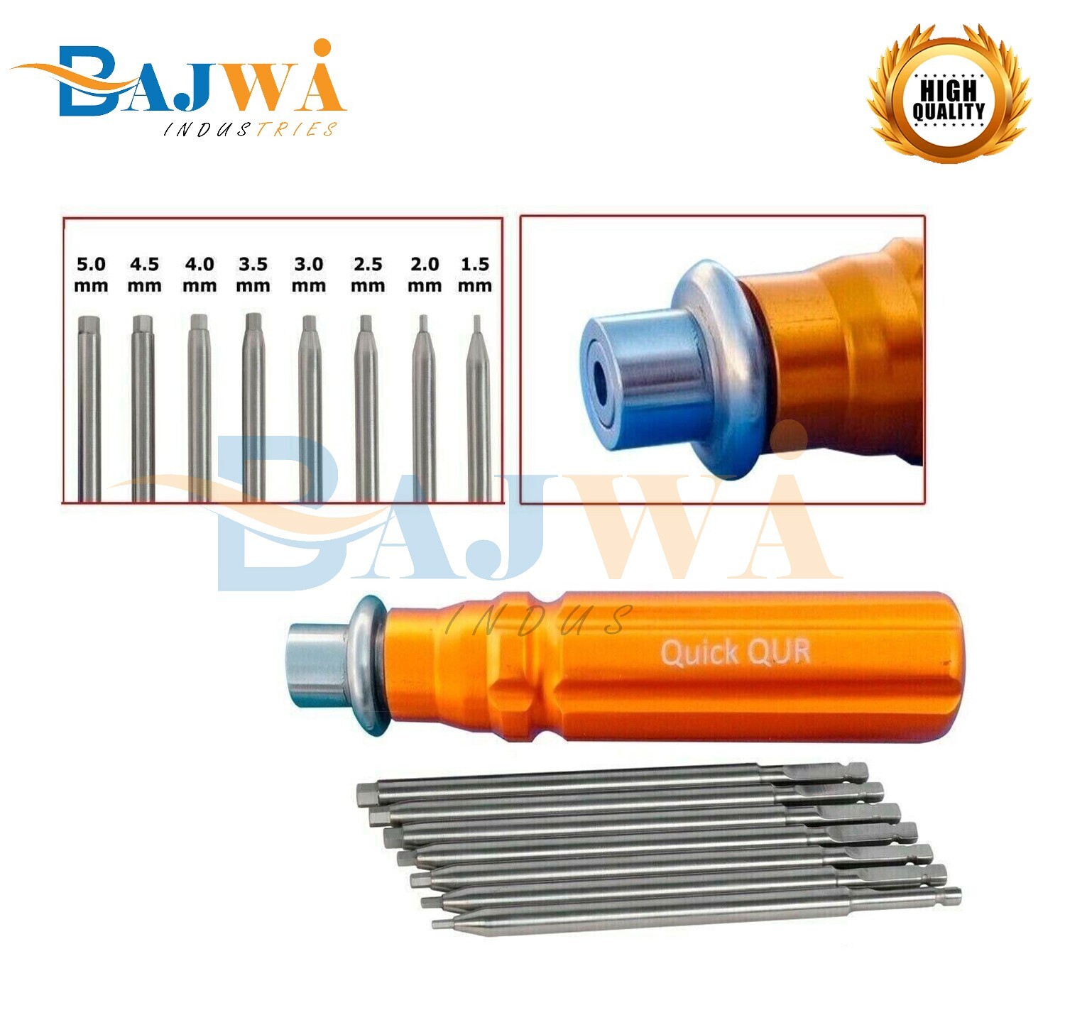 Orthopedic Bone Screwdriver Set Quick Coupling Handle Surgical Instrument