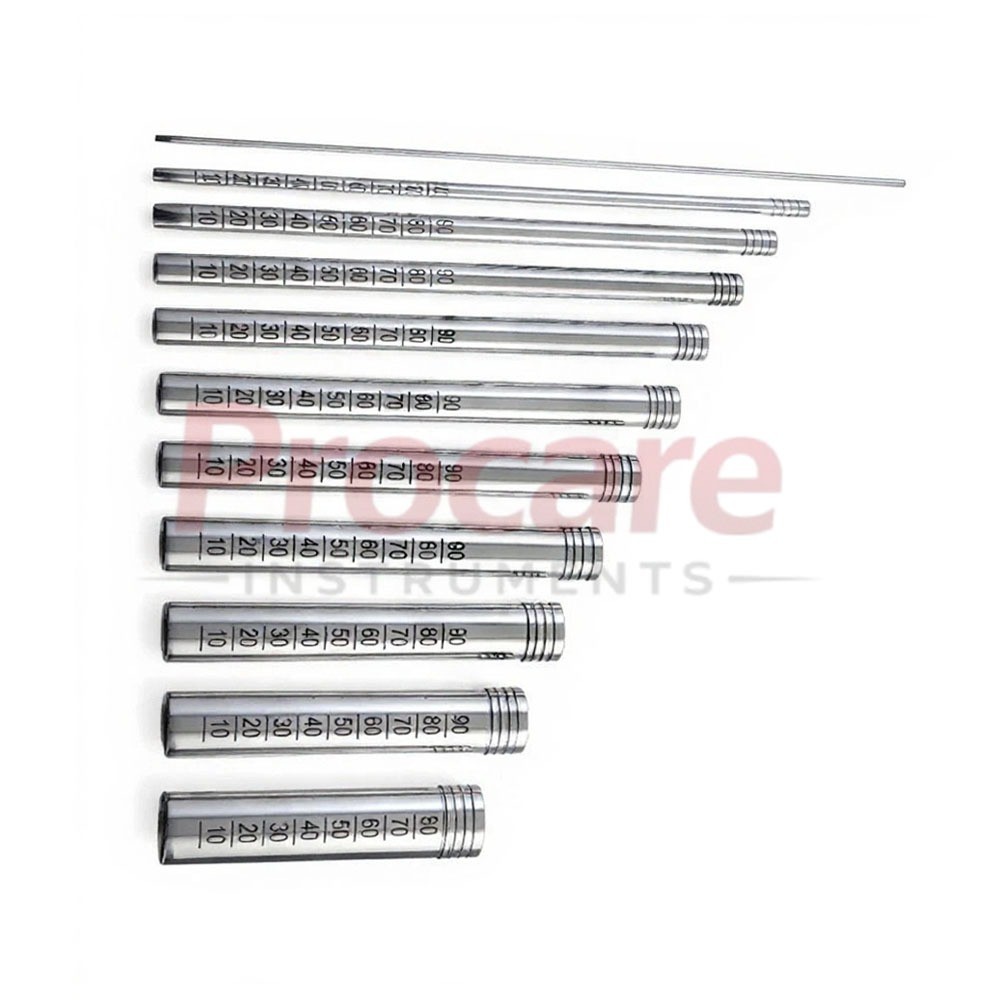 MIS Tubular Retractor Dilators Silver 11 PCs Set Spine Surgery Instruments