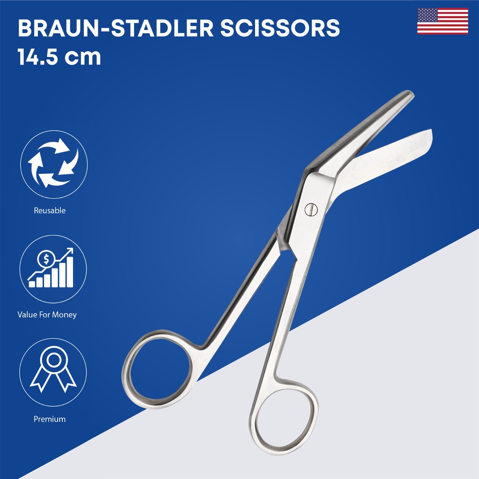 Braun Stadler Surgical Scissors 14.5cm Surgical Stainless Steel Instruments