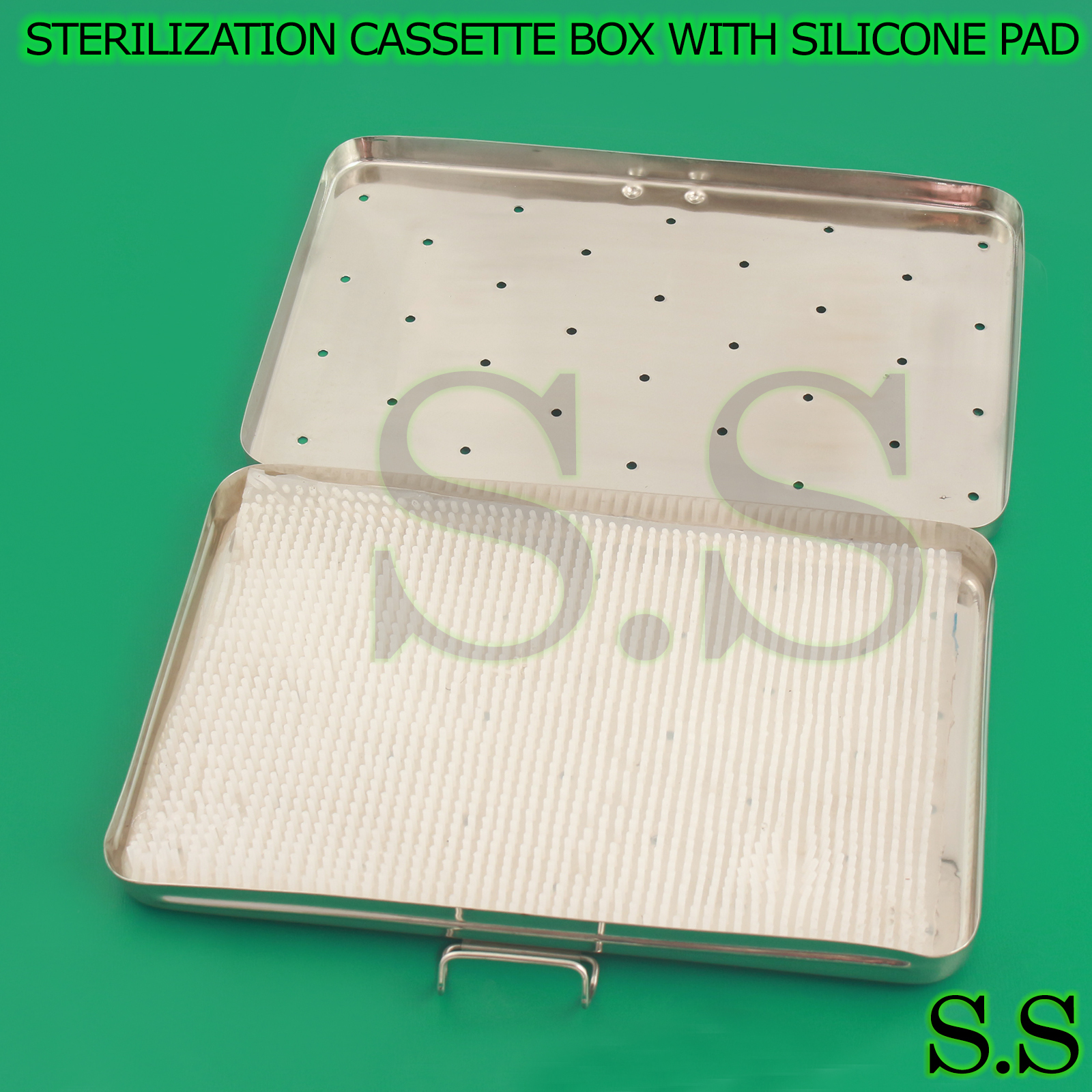 STERILIZATION CASSETTE BOX 6″ X 10″ WITH SILICONE PAD FOR SURGICAL INSTRUMENTS
