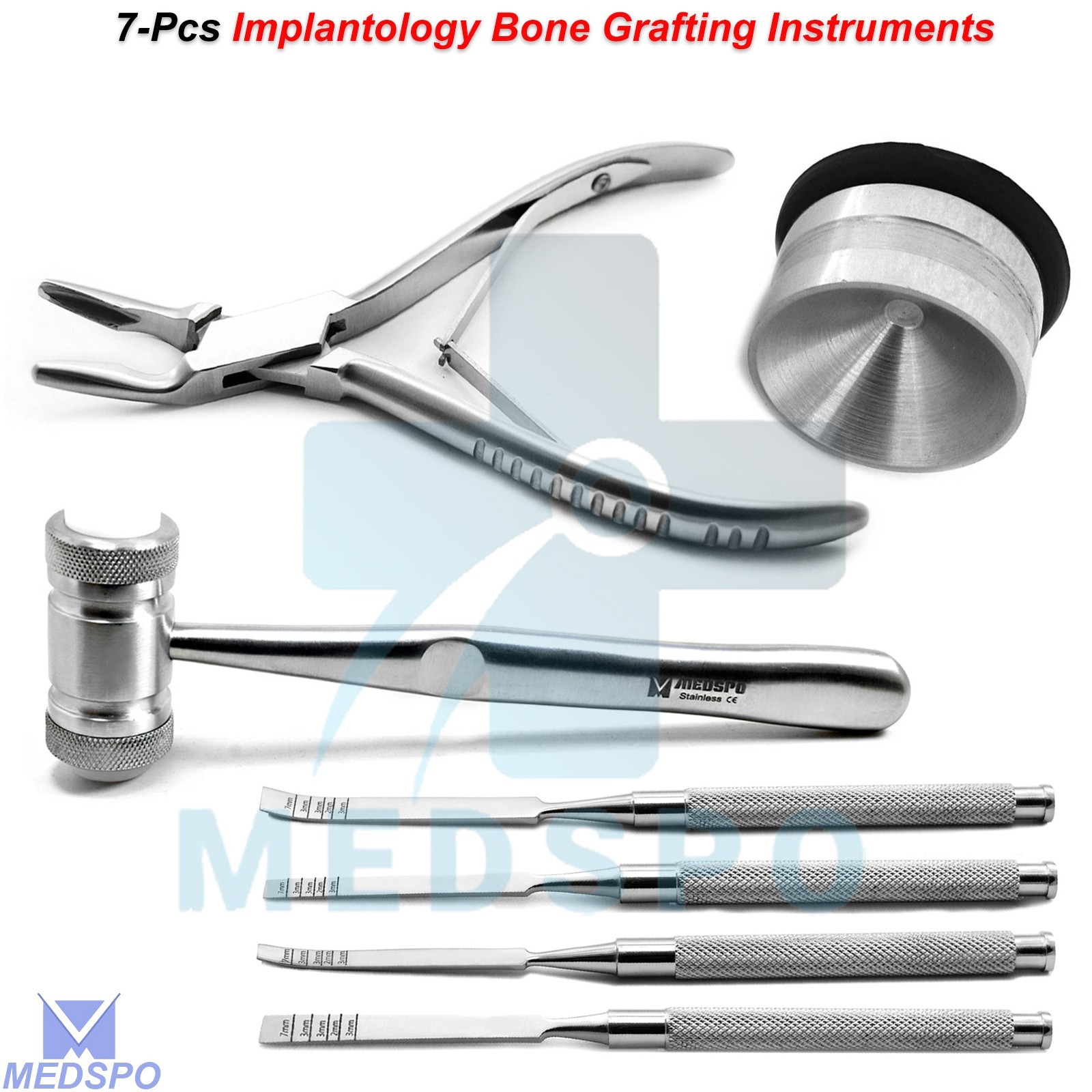 Implant Grafting Surgical Mallet Hammer Osteotome Splitting Chisels Bone Rongeur