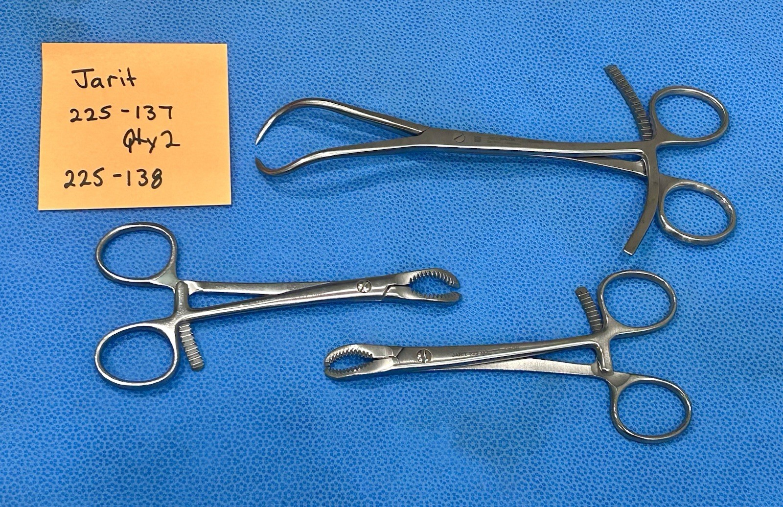 Lot of 3 Forceps Clamp (Lobster Claw Clamp Qty2, 8in Forcep)