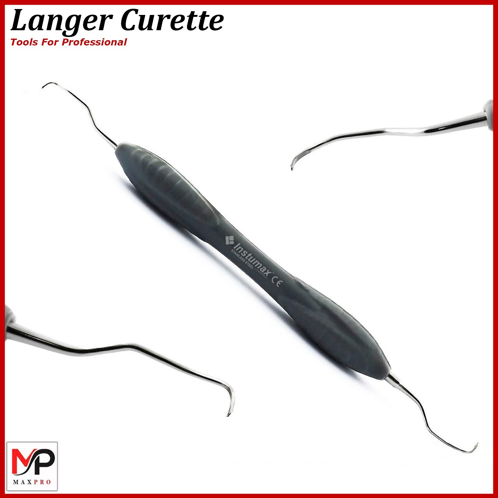 X4 LANGER 1-2 CURETTE PERIODONTAL ROOT| CAVITY REMOVING SCALERS SILICONE COATED