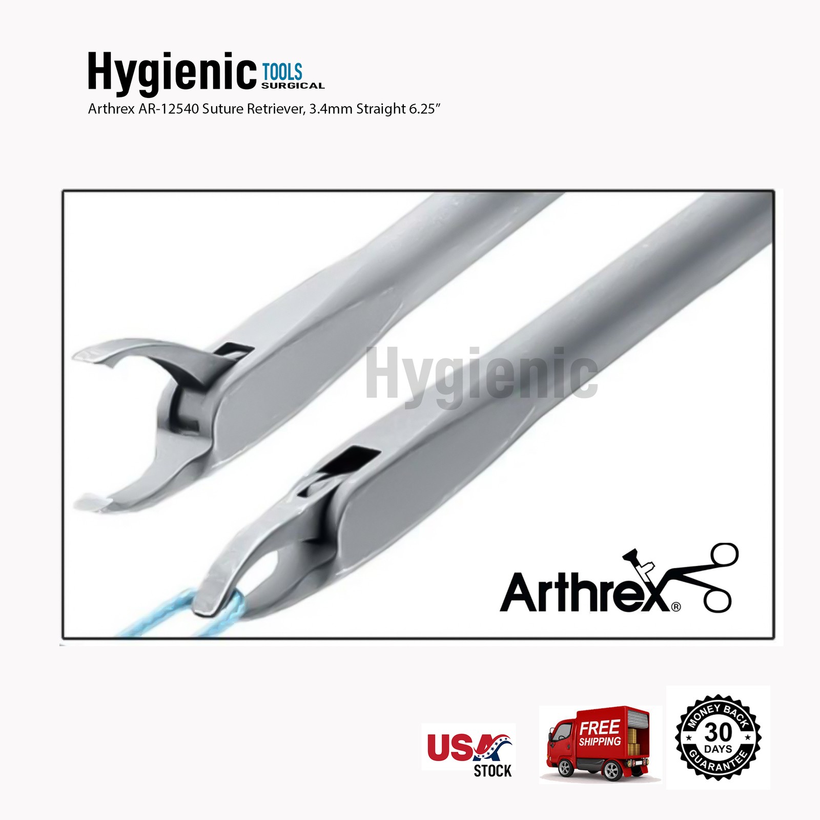 Arthrex AR-12540 Suture Retriever, 3.4mm, Straight Shaft German Quality