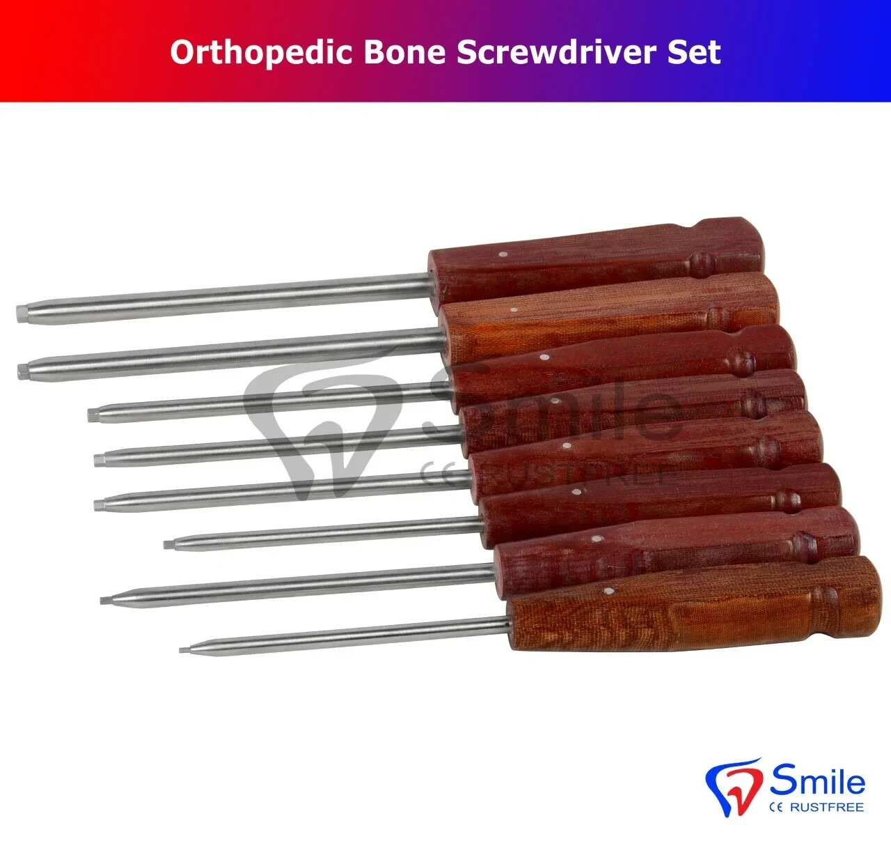 A Set Of 8 PCS Bone Screwdriver HEX Head Veterinary Orthopedics Instruments US