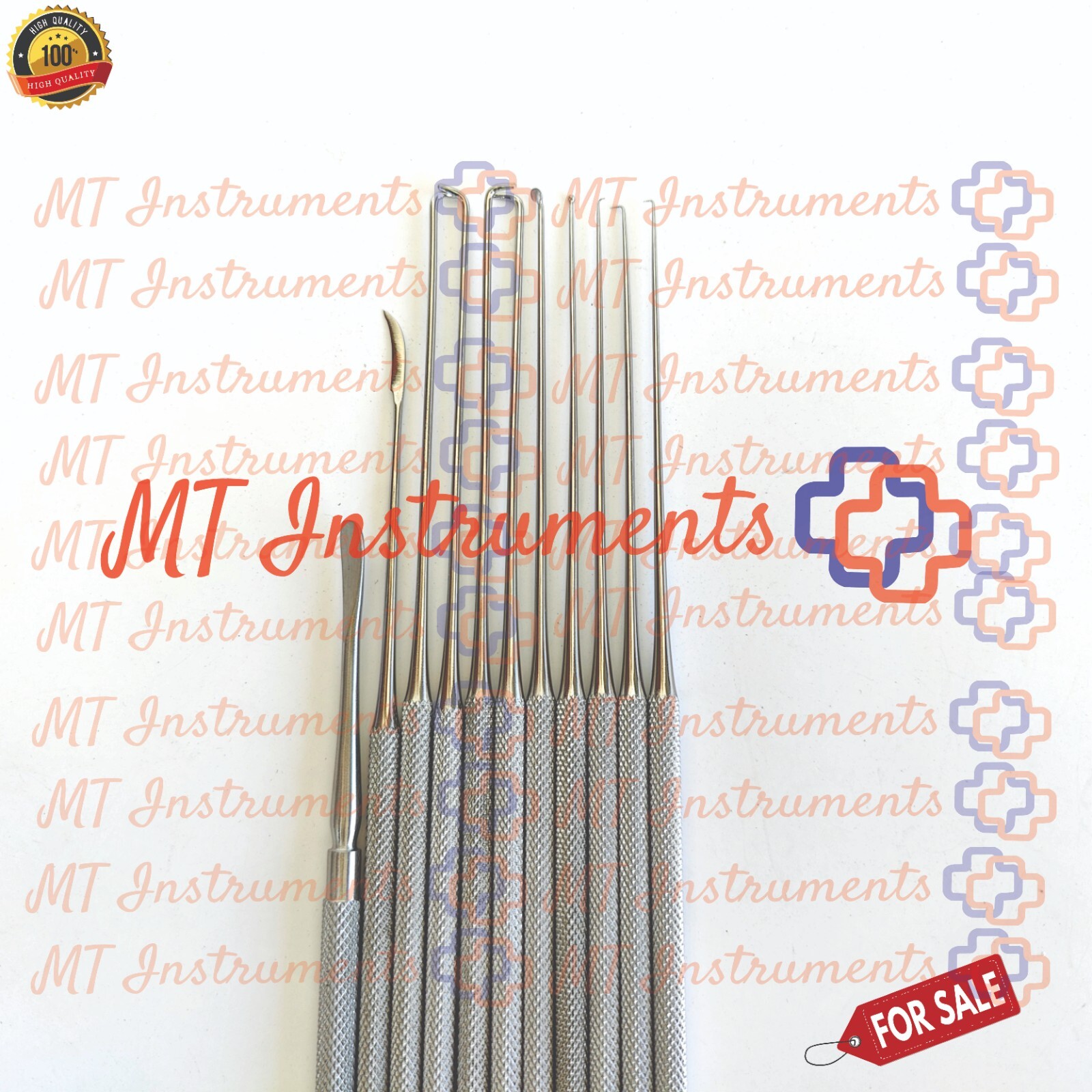 ENT Micro Ear Forceps, Probes & Hook Set of 11 Pcs Tympanoplasty Instruments