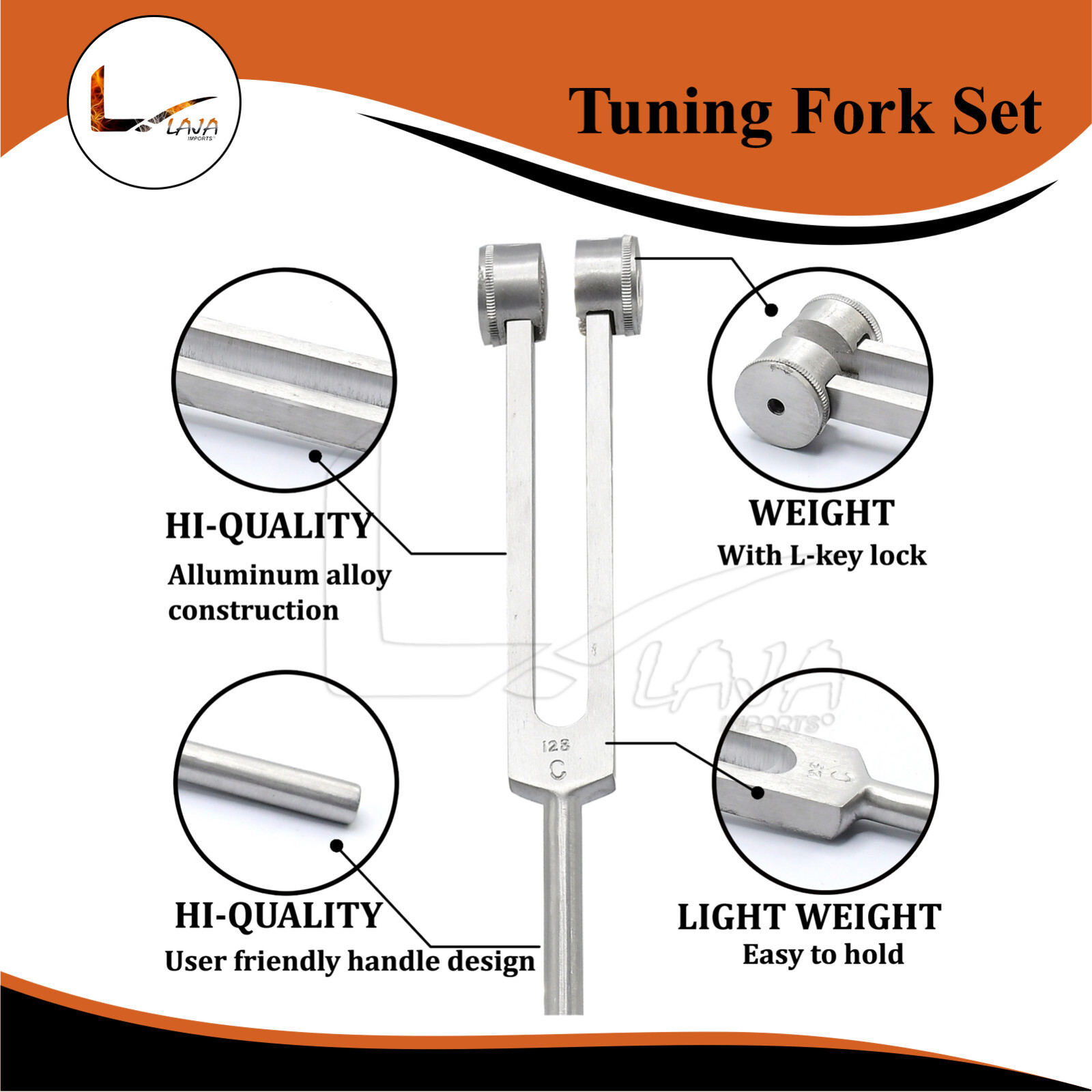 Tuning Fork Set of 7 For Healing Therapy Medical surgical diagnostic instrument