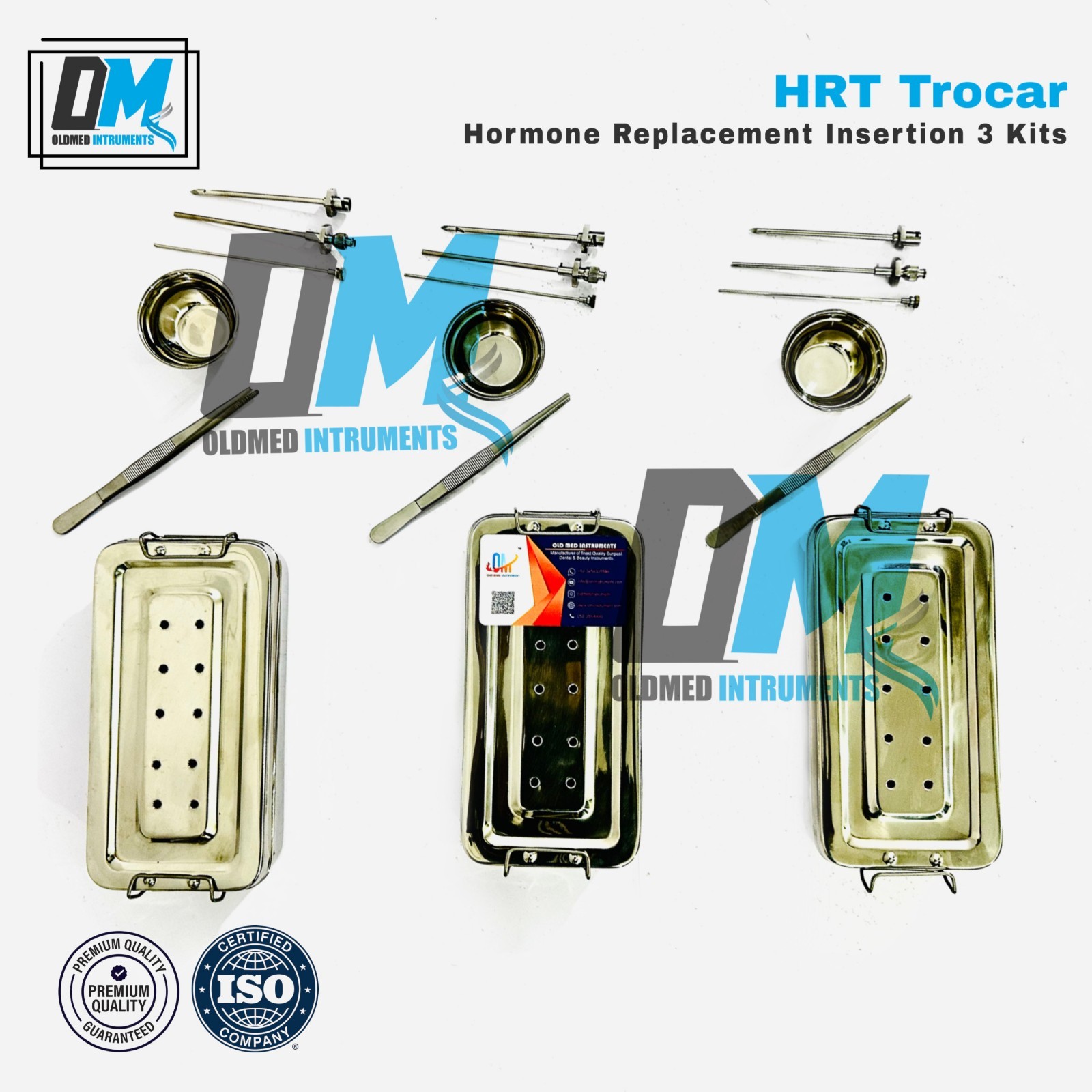 3.5mm HRT Trocar kits Hormone Replacement Pellet Insertion Trocars 3 Sets
