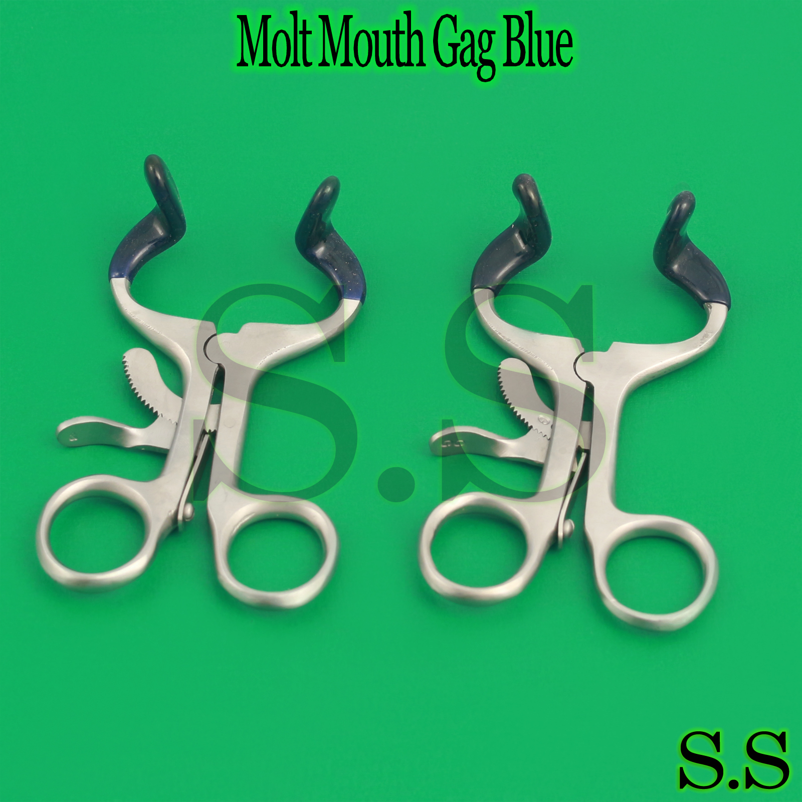 3 Pieces Molt Mouth Gag Blue 4.5″ Dental Surgical Instruments Stainless Steel