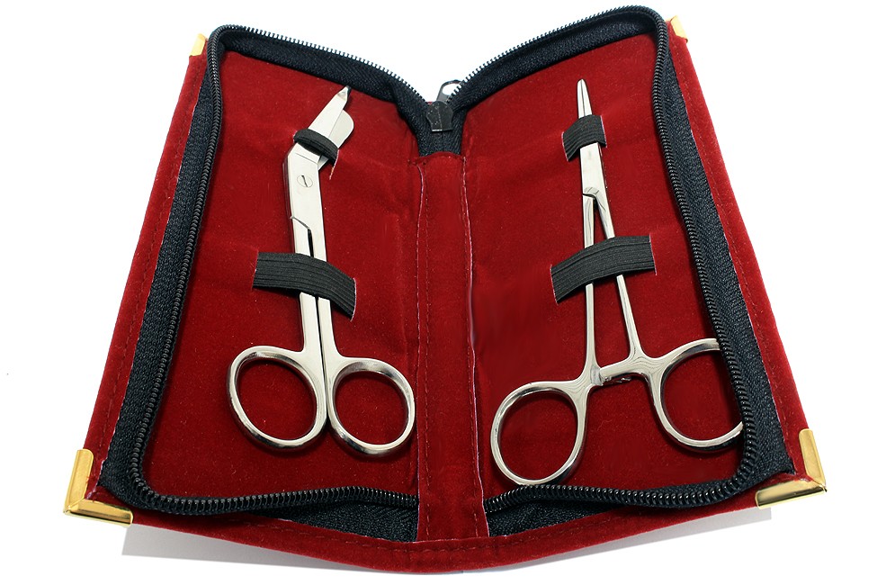 Bdeals Bandage Scissor & Kelly Forceps 5.5″ Stainless Steel with Pouch
