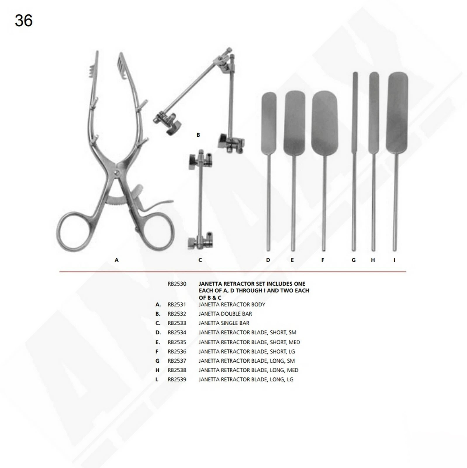 Jannetta Retractor Set 9 Pcs Stainless Steel Surgical Instrument Set with box