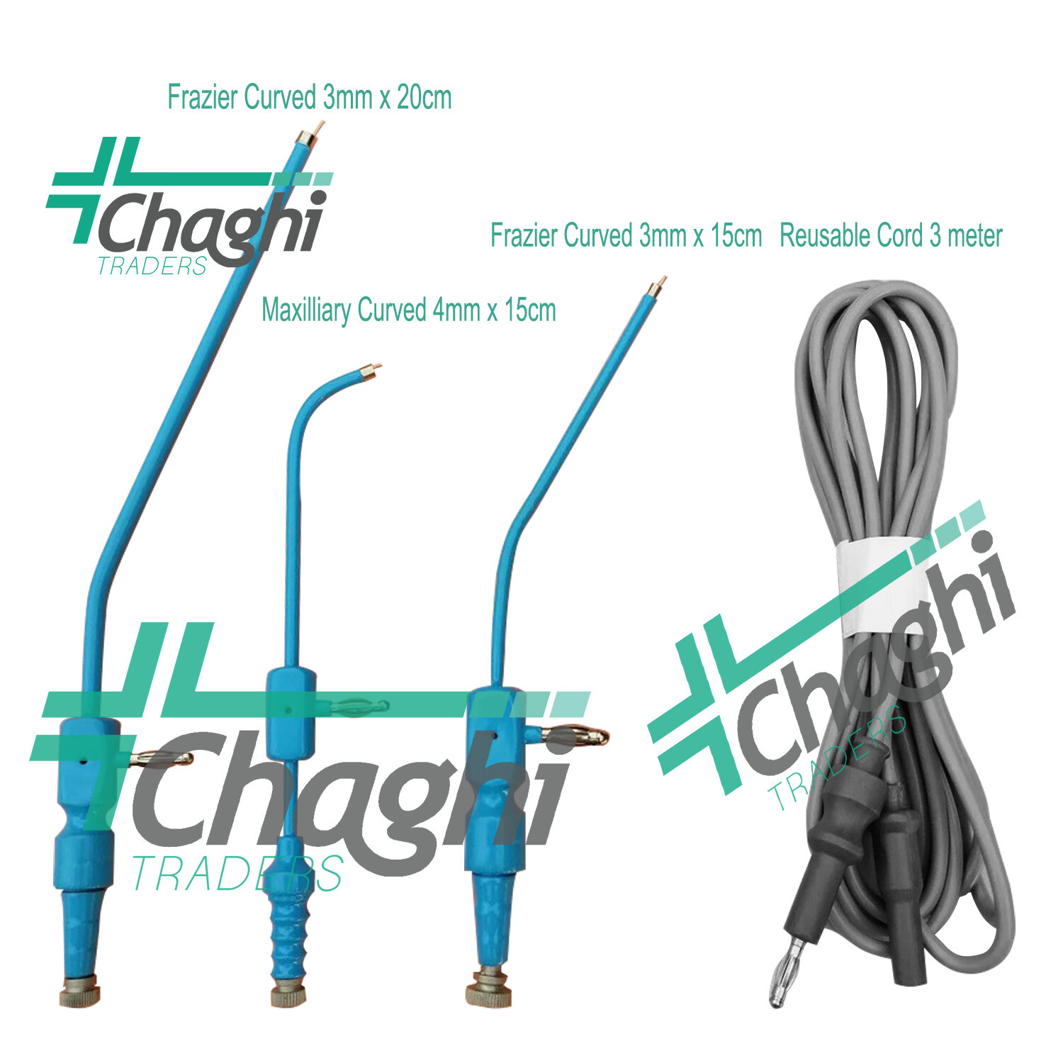 Frazier & Sinus Nasal Maxillary Monopolar Suction Tube cvd with Resuable Cabl 4P