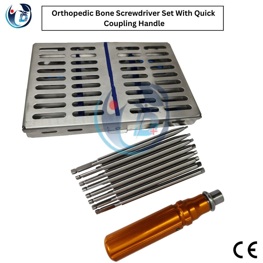 Orthopedic Bone Screwdriver Set With Quick Coupling Handle Surgical Instruments